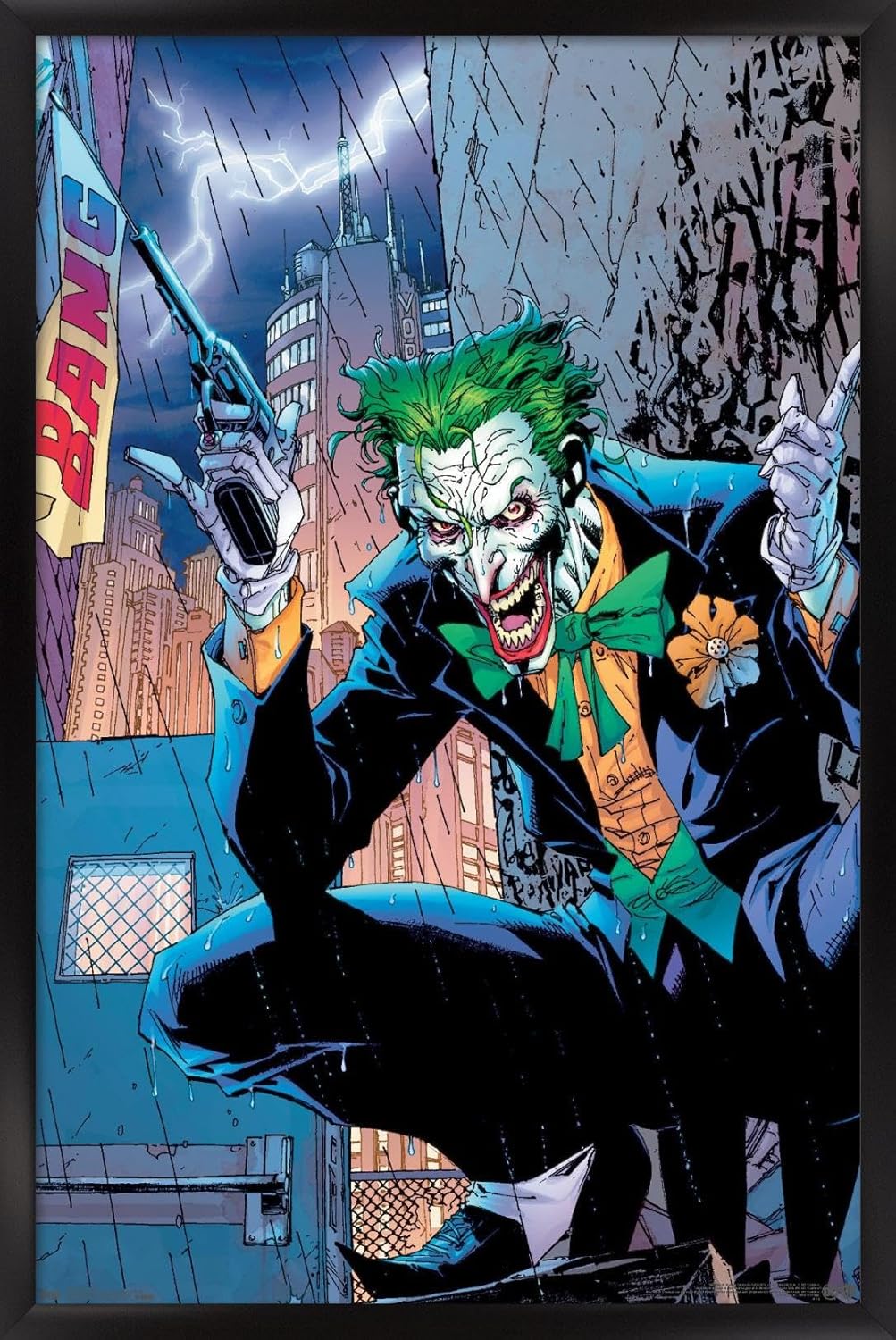 Trends International DC Comics - The Joker - Bang Wall Poster, 22.375" x 34", Black Framed Version