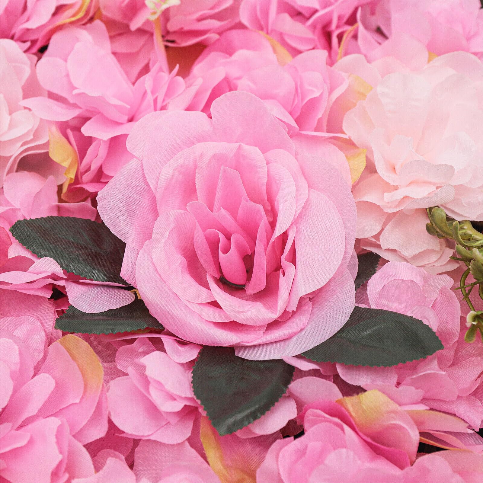 Lot de 12 panneaux muraux en forme de roses artificielles - Fond mural pour fête, mariage, douche nuptiale, fête prénatale, Noël, décoration de la maison, 60 x 40 cm (rose foncé)