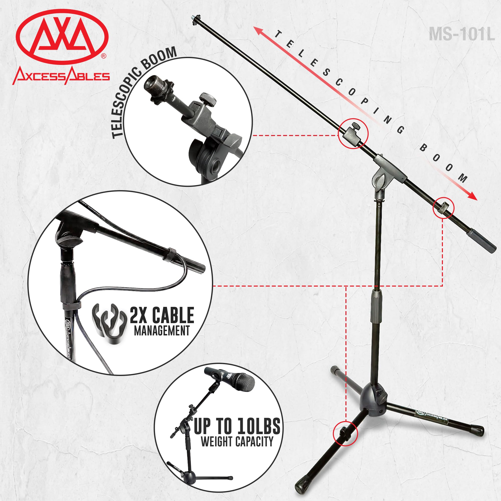 Rocktile GHMS-10 Support Guitare Pour Micro-stands - Des