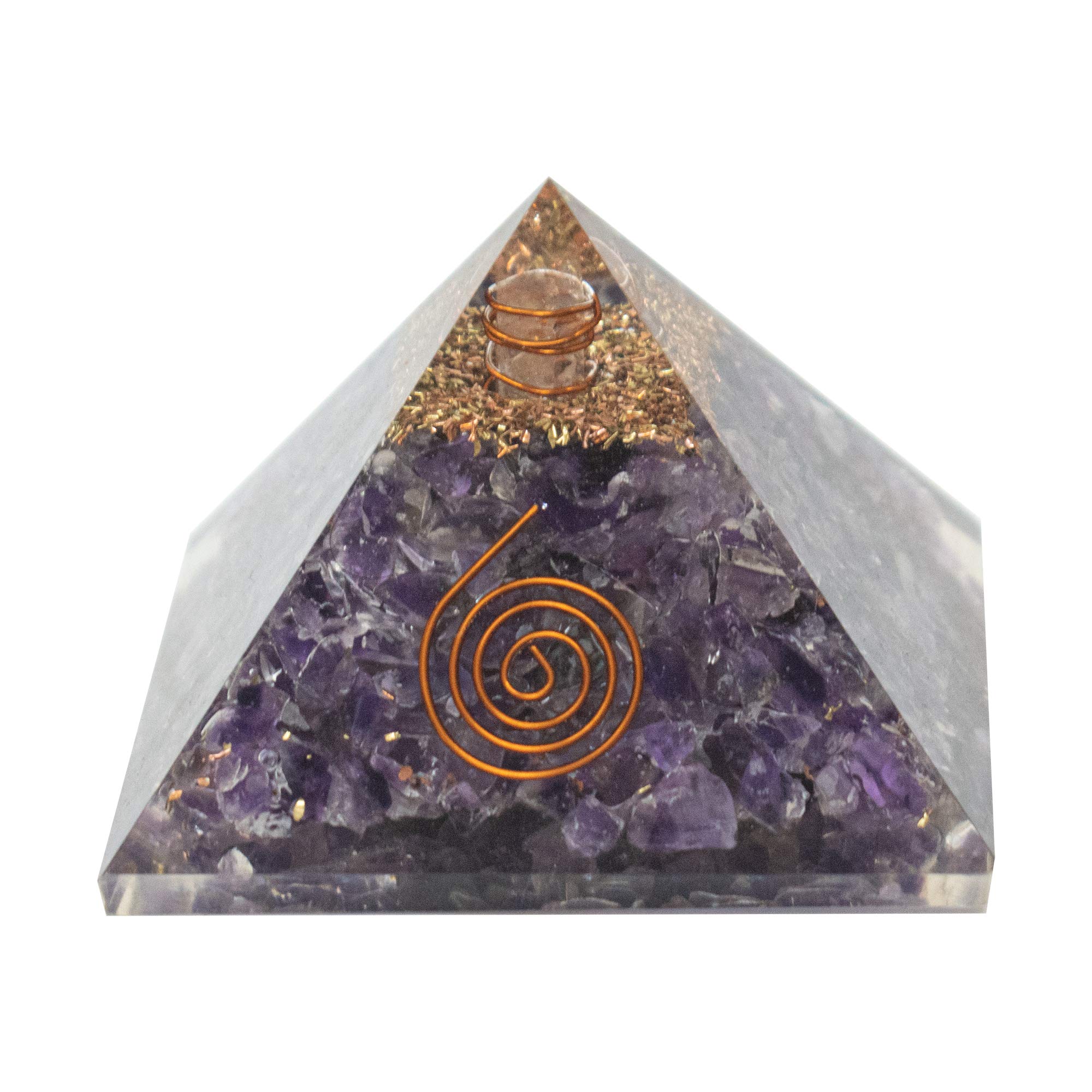 Arva Orgone Pyramid | Orgonite Pyramid | Chakra Energy Healing & Balancing Crystal Pyramid | Reiki Meditation Energy Generator (Amethyst Orgone Pyramid)