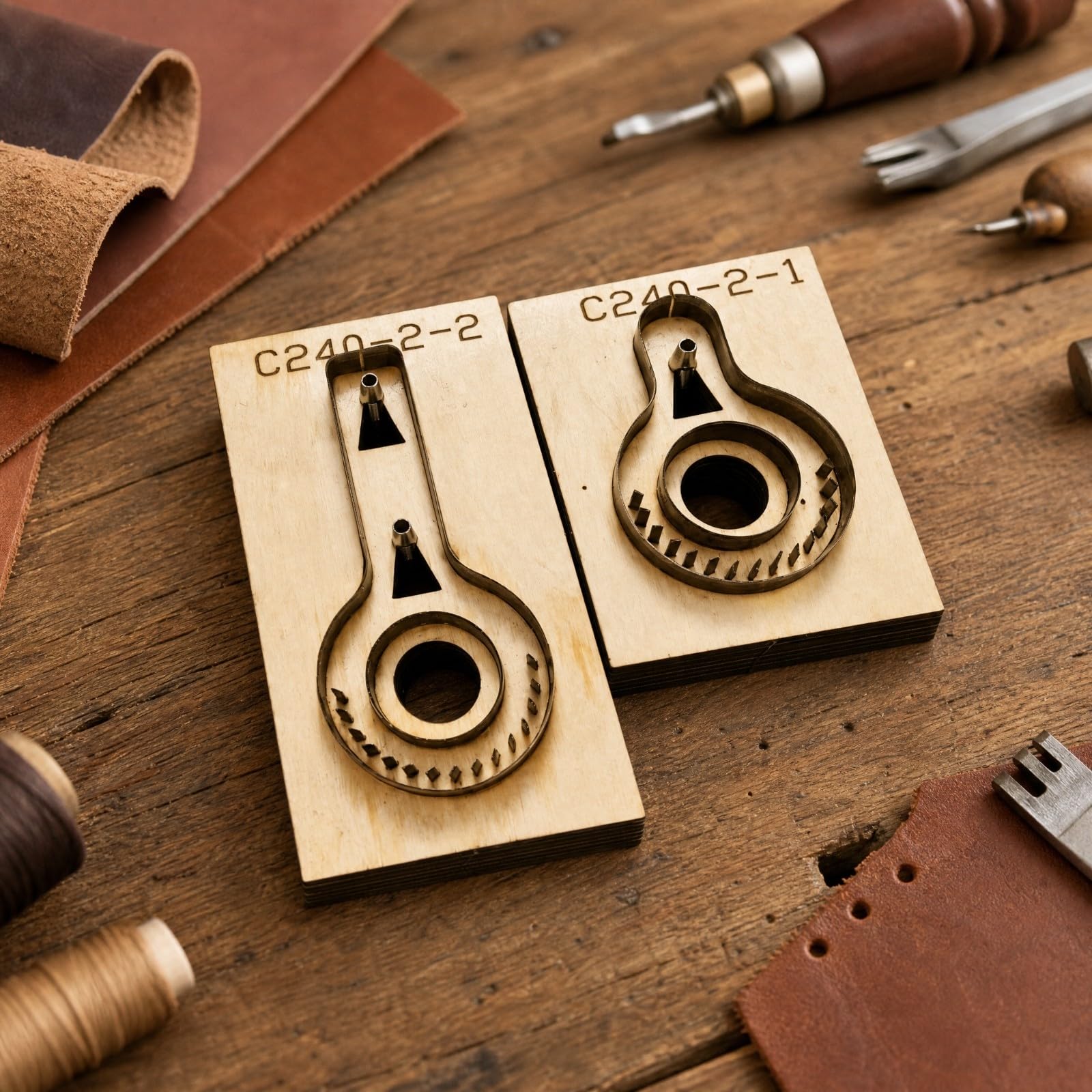 Fus per Cinturino Portachiavi | Duraturo, Legno per Pelle, Multiuso, Laboratorio di Artigianato