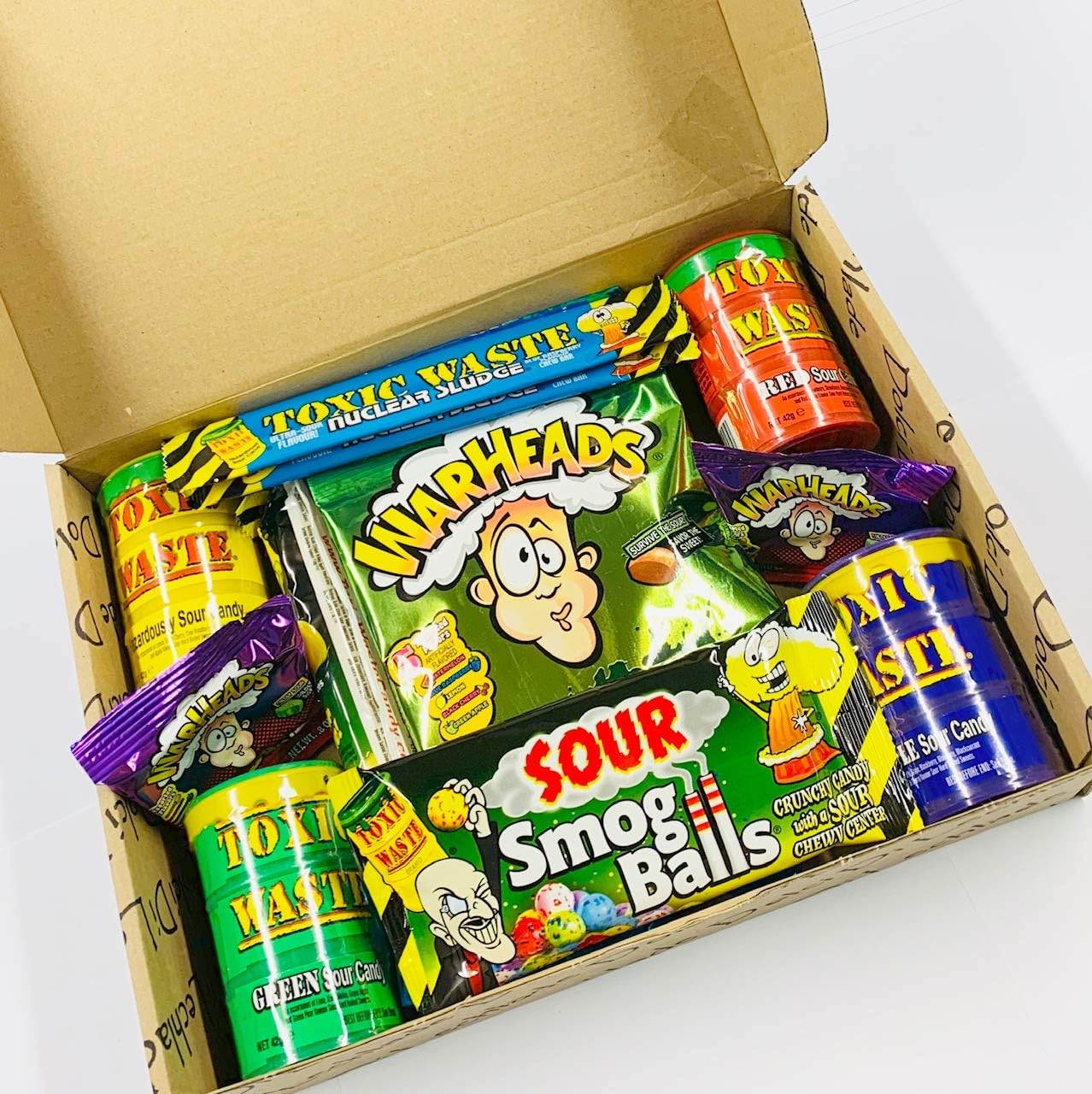 Warheads Vs Toxic Waste Sour Sweets Hamper by Dolci Di Lechlade American Candy Gift Box