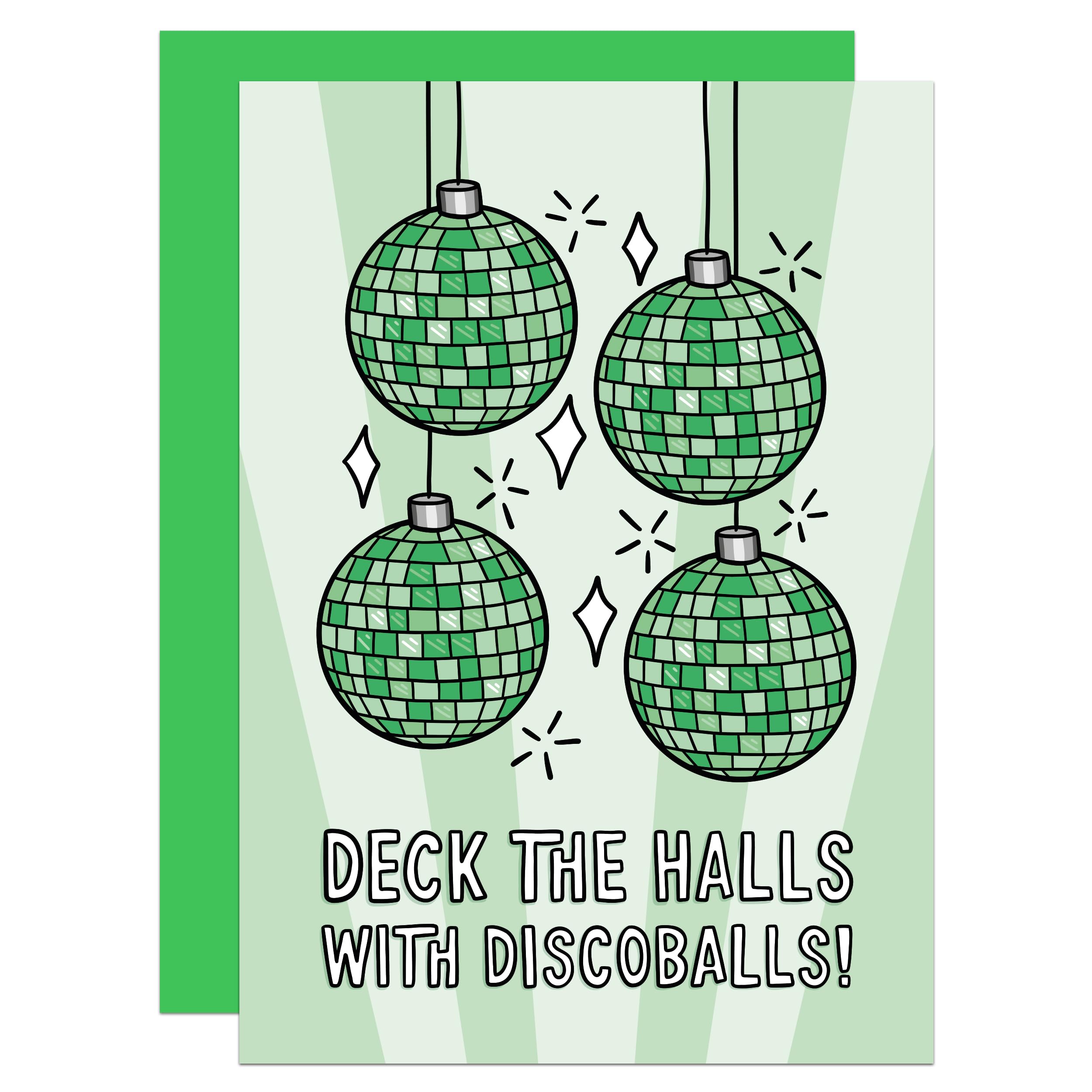 Disco Christmas Card, Deck The Halls, Dancing, For Husband, For Wife, For Partner, Bauble (Bauble)