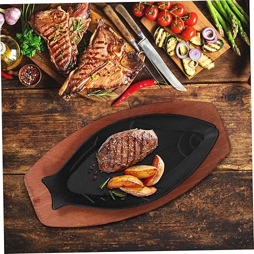 Miniatura 5 de Operitacx Plato de barbacoa en forma de pescado, sartén antiadherente portátil para carne y limpieza, accesorio de cocina para fiestas y reuniones