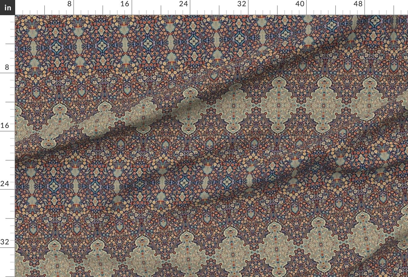 Spoonflower Fabric - Victorian Art Deco Damask Floral Antique Style Printed on Minky Fabric by The Yard - Sewing Baby Blankets Quilt Backing Plush
