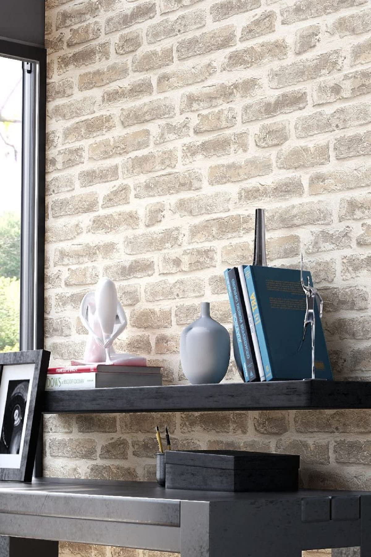 Bien Home Duvar Kağıtları 5311 Açık Sarı Tuğla Popüler Taş Desen Kağıdı 5,30 M²