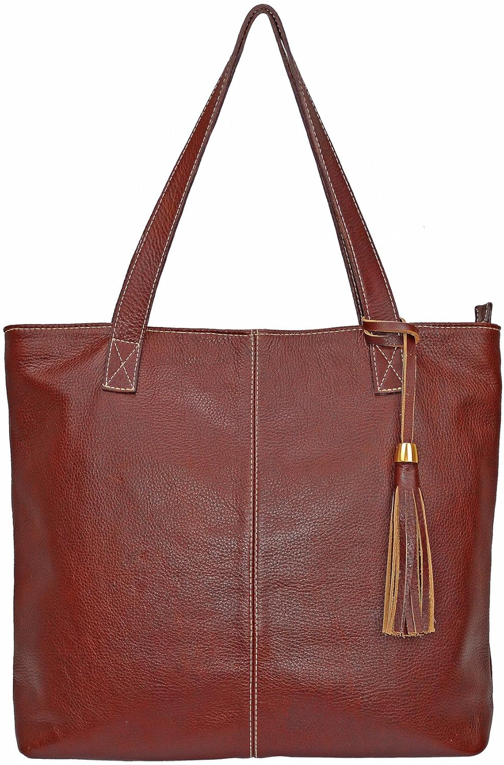 Bolsa Feminina Shopping Shopbag Shopper Grande de Ombro em Couro Legítimo (Marrom Pinhão)