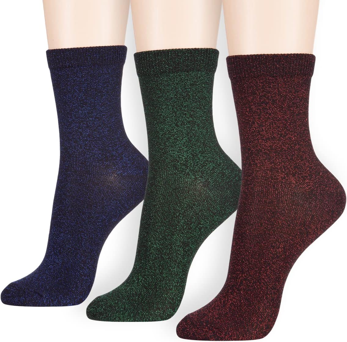 Dani's ChoiceDaily Fab Women's Glitter Metallic Micro Crew Quarter Socks - Perfect for Everyday Wear