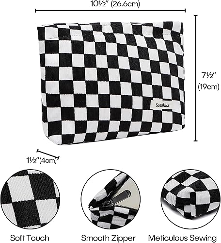 Miniatura 3 de ALEXTINA Bonitas bolsas de maquillaje de gran capacidad, pequeñas bolsas de maquillaje, bolsas de cosméticos de viaje estéticas para mujeres, bolsa