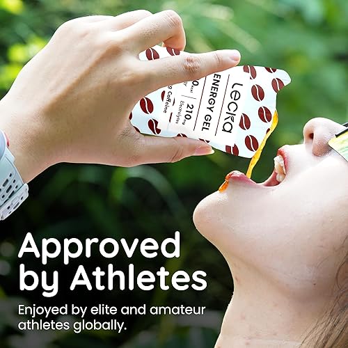 Miniatura 6 de Lecka Gel energético, 12 geles  para ejercicio de resistencia, fabricado con frutas reales y semillas de albahaca, proporciona energía natural y