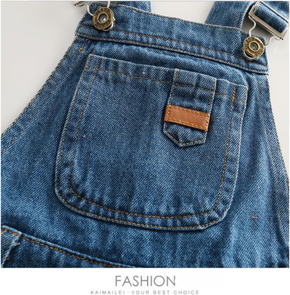 KIDSCOOL SPACE Baby Little Girl Jean Overalls,Big Ripped Denim Shortall - Image 6