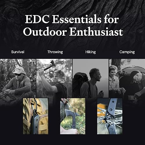 Miniatura 2 de KOVA Hacha de espina negra, acero inoxidable, longitud total de 14 pulgadas, hoja de 6.8 pulgadas, mango G10, hacha ligera y duradera, ideal