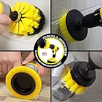 Vista 2 de Accesorios de cepillo amarillo para limpiar ducha, lechada, baño, limpiador de lechada Drillbrush Kit - Cepillo giratorio para limpieza de azulejos