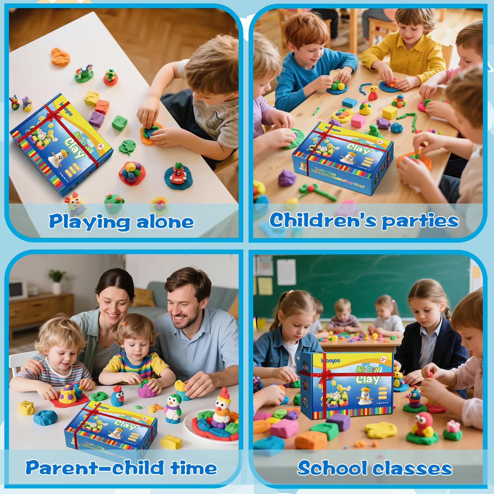 Air Dry Clay, 100 Colors Modelling Clay for Kids, Safe & Non-Toxic, DIY Model Art & Crafts Toys with Sculpting Tools, Home Party Favors, Birthday & Christmas Gifts for Ages 3-12 Boys & Girls