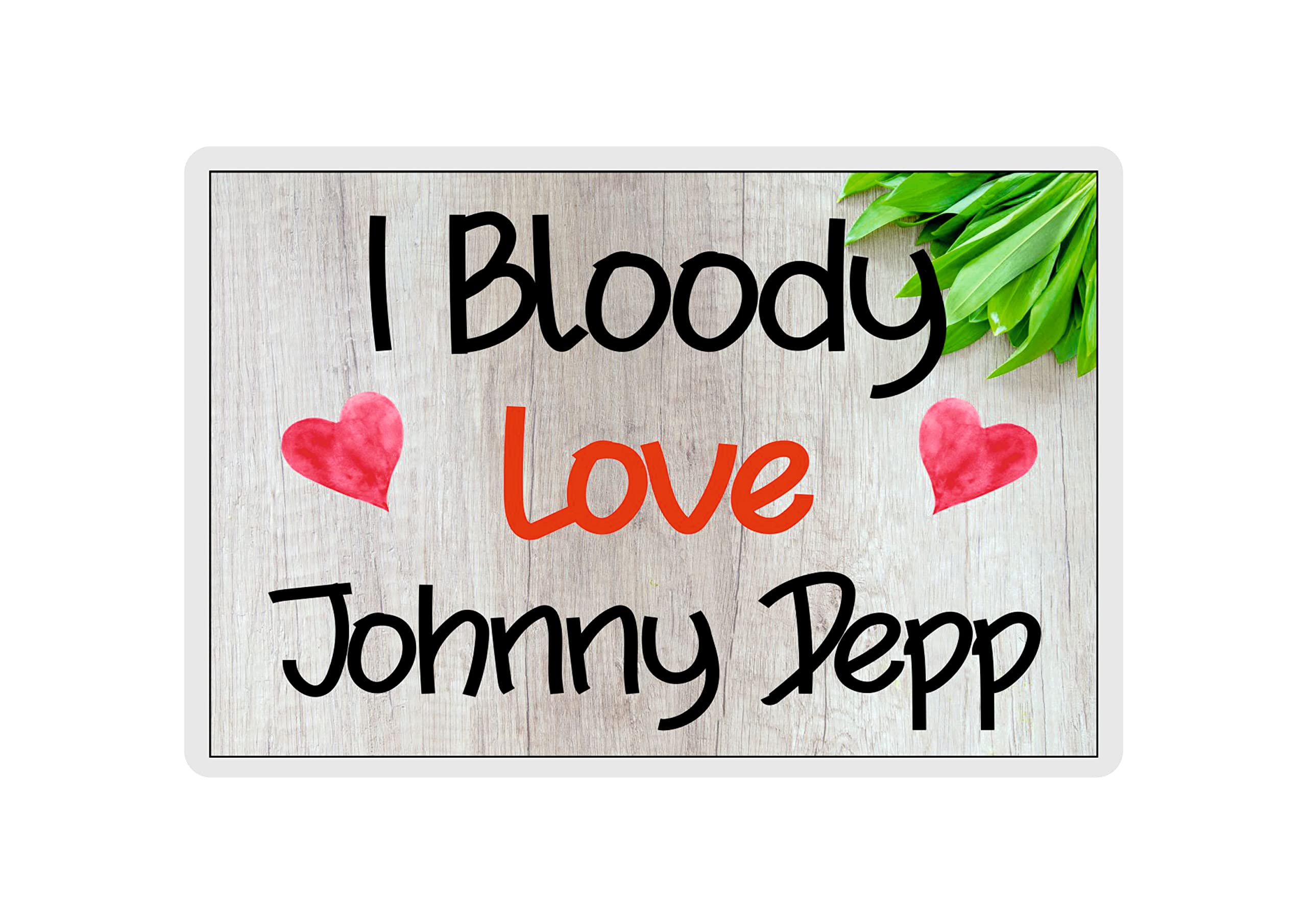 Johnny Depp Fridge Magnet - I Bloody Love Johnny Depp - Cute Fun Birthday Novelty Gift Present