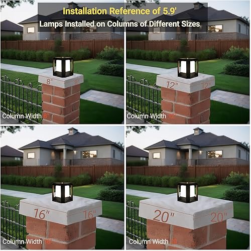 Miniatura 4 de Luces de poste para exteriores, se adapta a 5.91 x 5.91 x 6.34 pulgadas, valla de madera para patio, jardín, farol LED impermeable de 13 W, 3000 K,