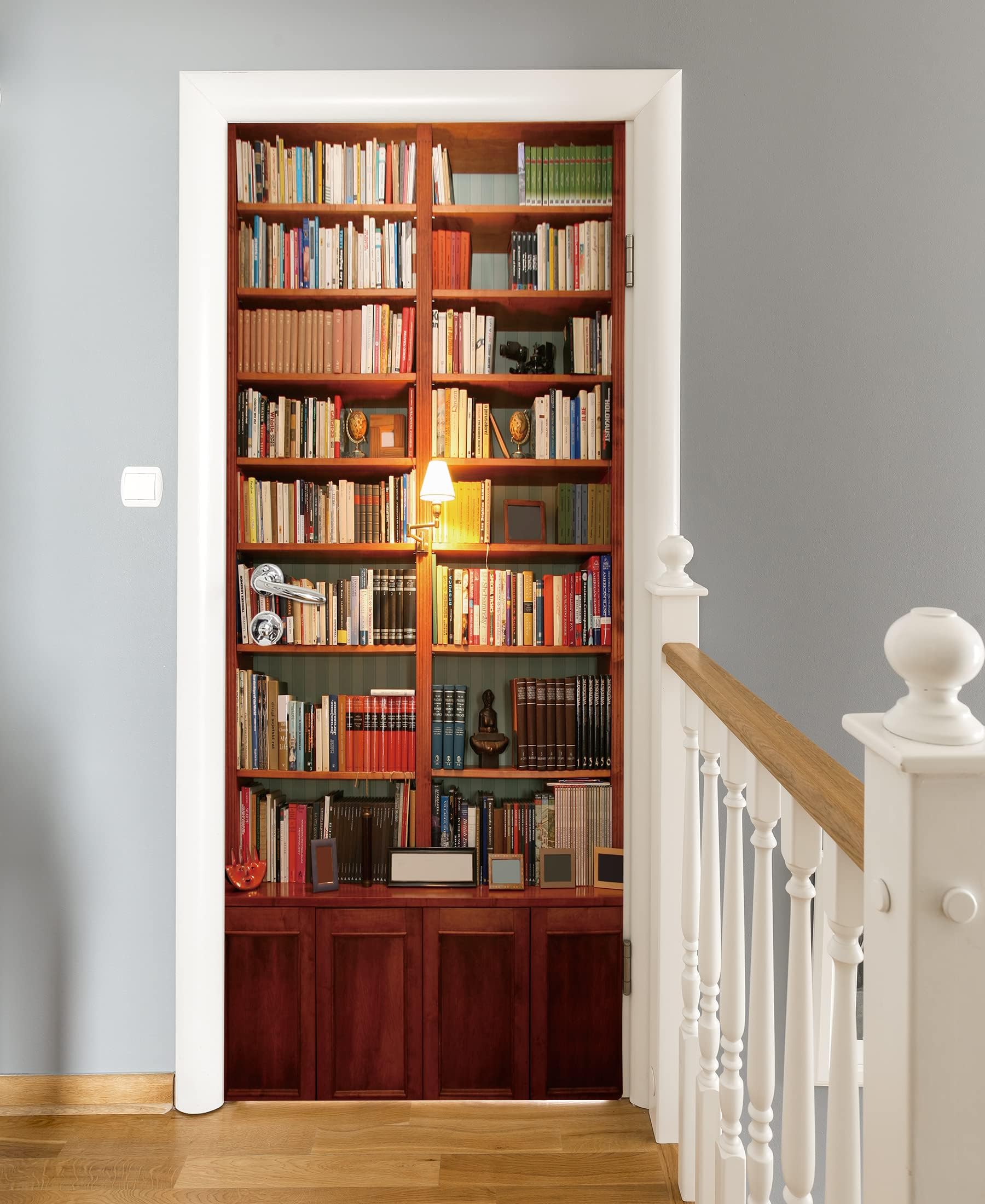 VancyTop 30.3x78.7 1PCS/Set Fashion Home Decoration Bookcase Removable Door Mural Decals Easy to Apply