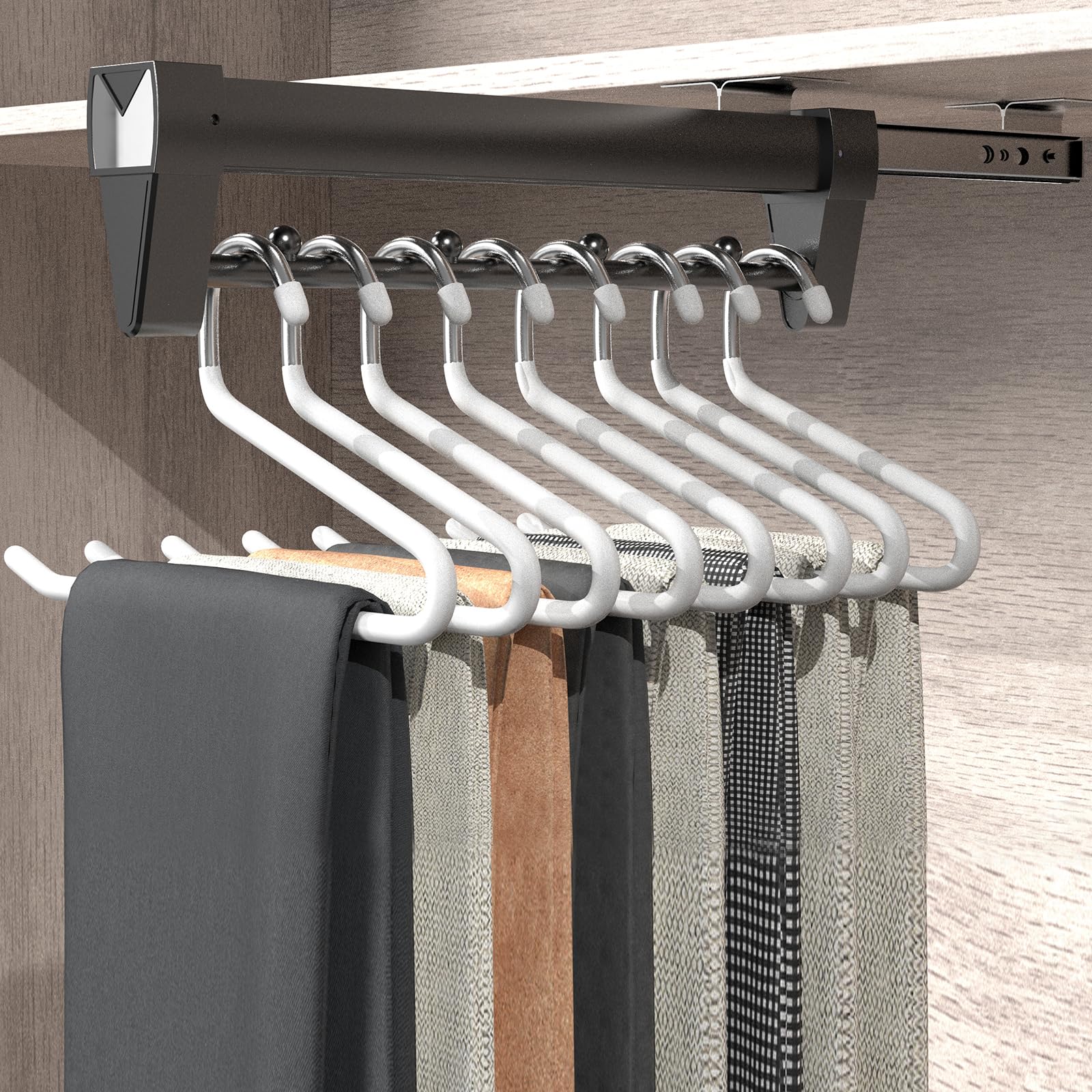 HosenaufhäNgung Ausziehbar,Ausziehbare Kleiderstange,26-61CM Kleiderstange Ausziehbar,Speicherplatz Sparen Perfekt für Kleine SchräNke,Kleidung und Hosen Organisieren (46CM Verbesserte Version)