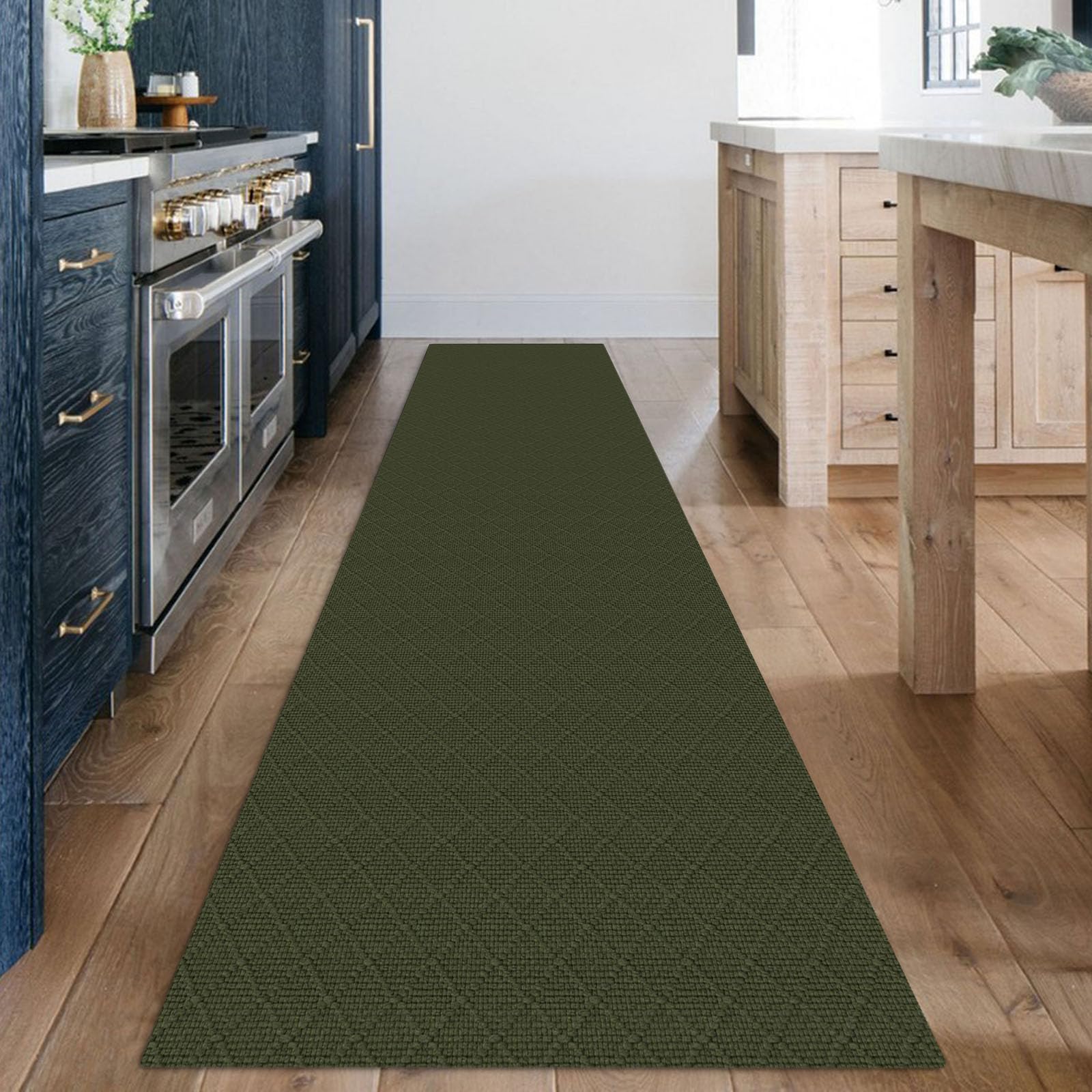 KOZYFLY Runner Rug 2x12 Ft Washable Runners for Hallways Non Slip Rubber Backed Kitchen Runners, Braided Cotton Entryway Runner Indoor, Floor Carpet