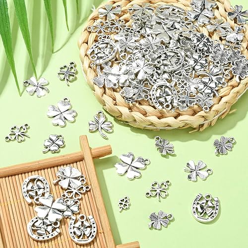 Miniatura 4 de DanLingJewelry Dijes de estilo tibetano con formas temáticas surtidas, colgantes para collares, pulseras, aretes, suministros de manualidades, Plata