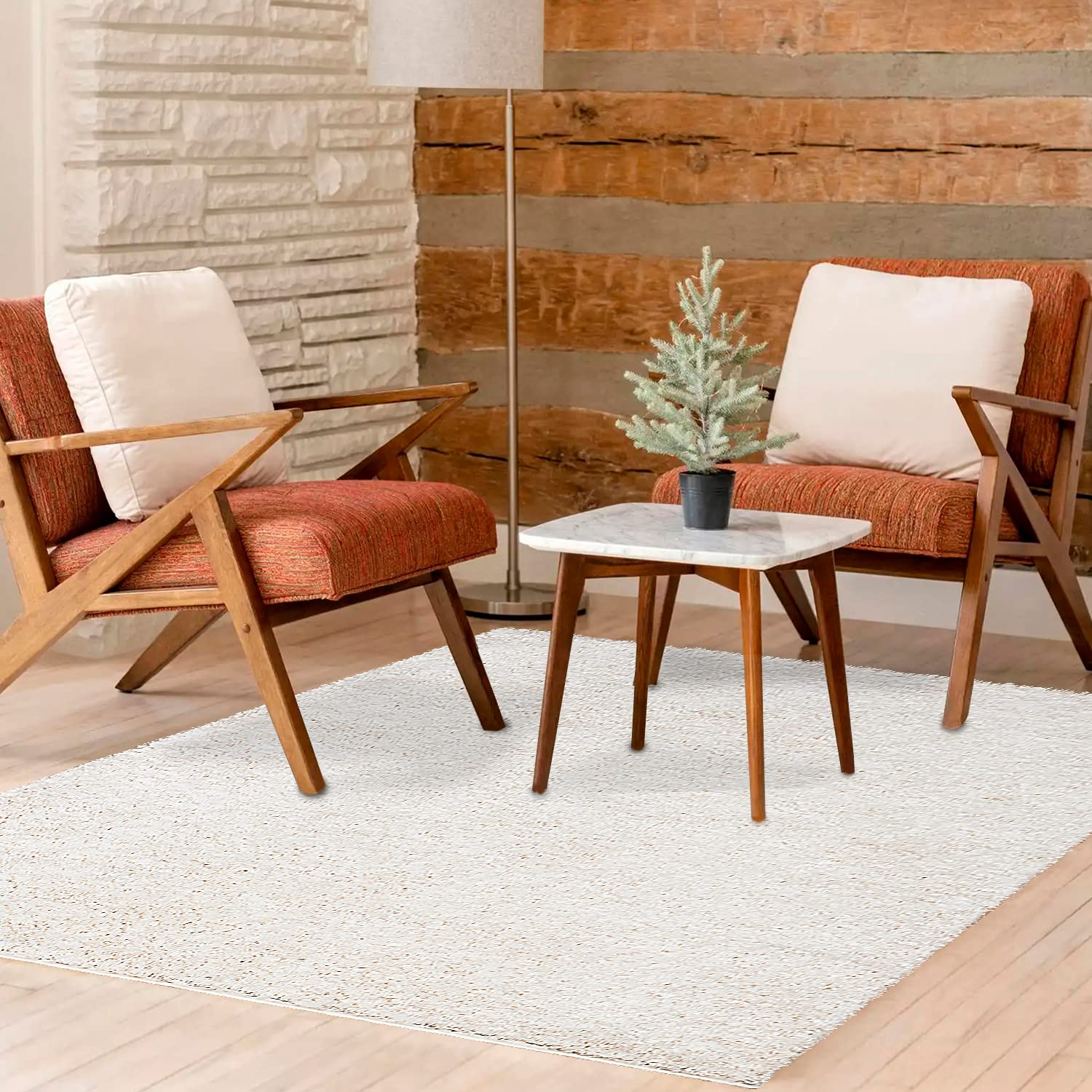 payé Teppich Wohnzimmer Hochflor Shaggy - 160x230cm - Creme Einfarbig Uni Flauschig Modern Boho Deko Teppiche Weich Schlafzimmer