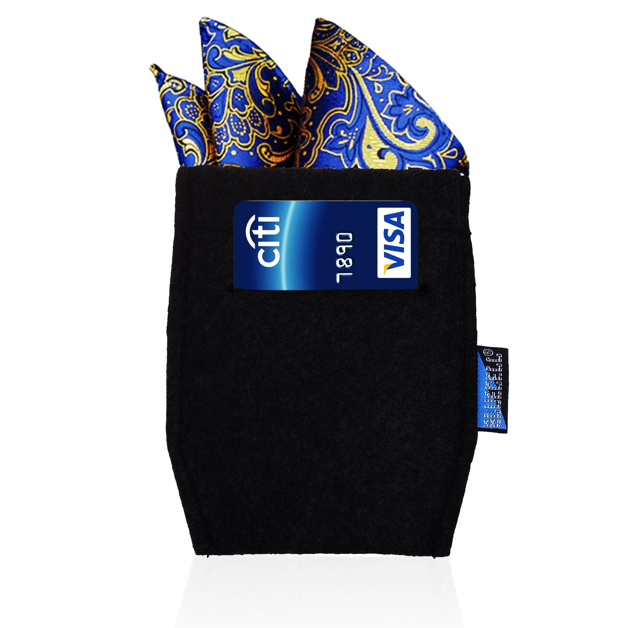 BCP 4 pcs Pocket Square Card Holder for Man’s Suits (Black and Dark Gray Color)