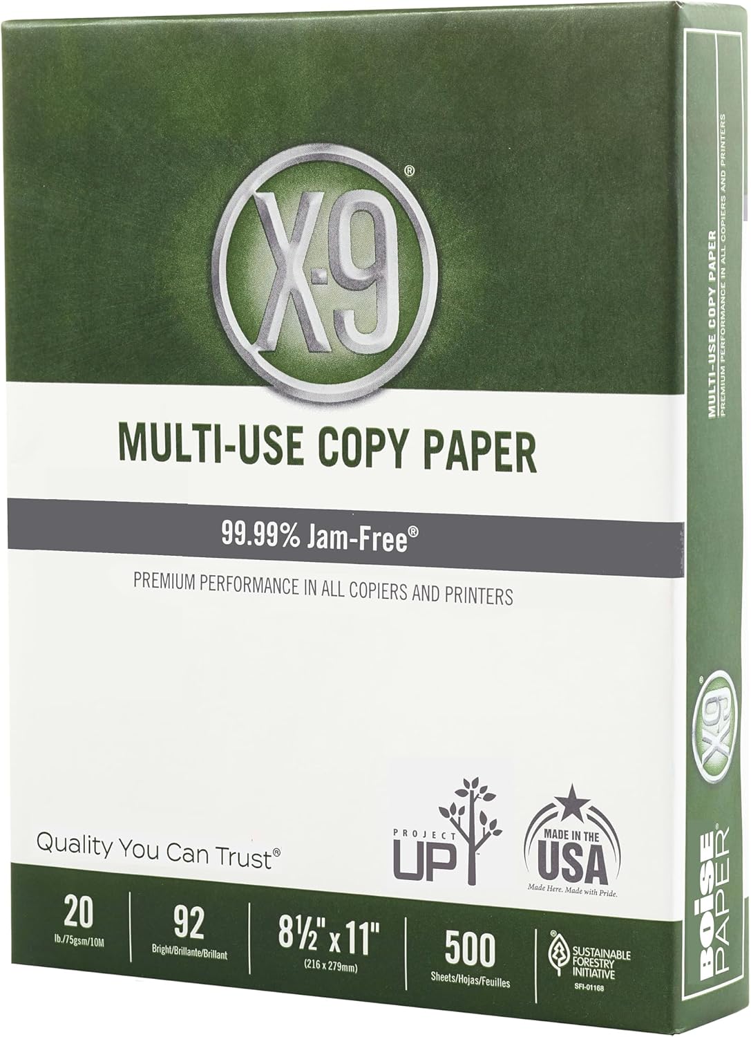 Generic (8.5"" x 11"" Letter) - X-9 Multi-Use Print & Copy Paper, White, Brightness 92, Case of 10 Reams - 5,000 Pages Total (OX9001-CTN) (Letter (8.5 x 11), 10 Ream | 5000 Sheets)