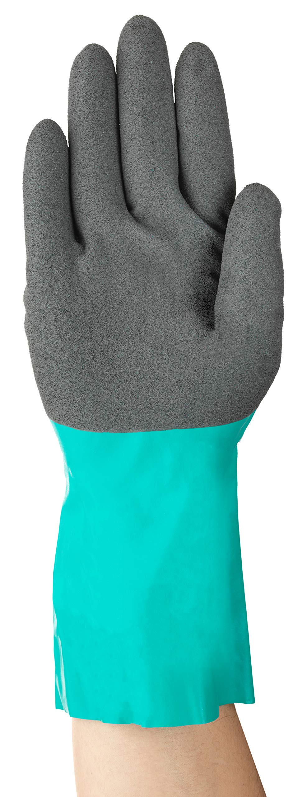 Ansell AlphaTec 58-270 Guanti in Nitrile Resistenza Chimiche, di Lunga Durata e Resistenti alle Abrasioni, Verdi, Taglia 9 (12 Paia)