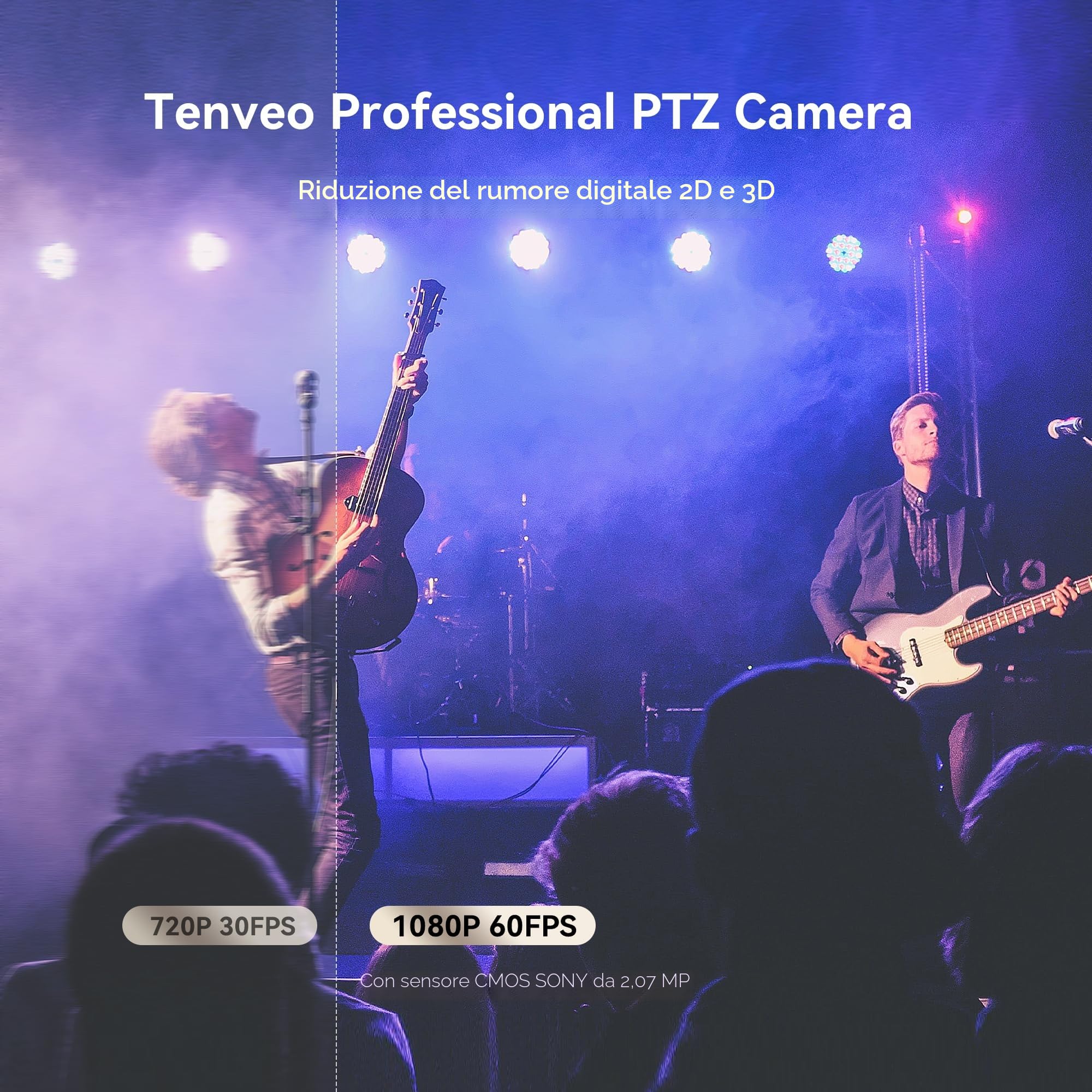 Tenveo Telecamera PTZ NDI Zoom Ottico 30X Digitale 8X SDI/HDMI/USB3.0/LAN PoE Telecamera IP per Streaming Live 1080P 60FPS Tracciamento Automatico AI per Chiesa Grandi Eventi Skype Zoom YouTube OBS