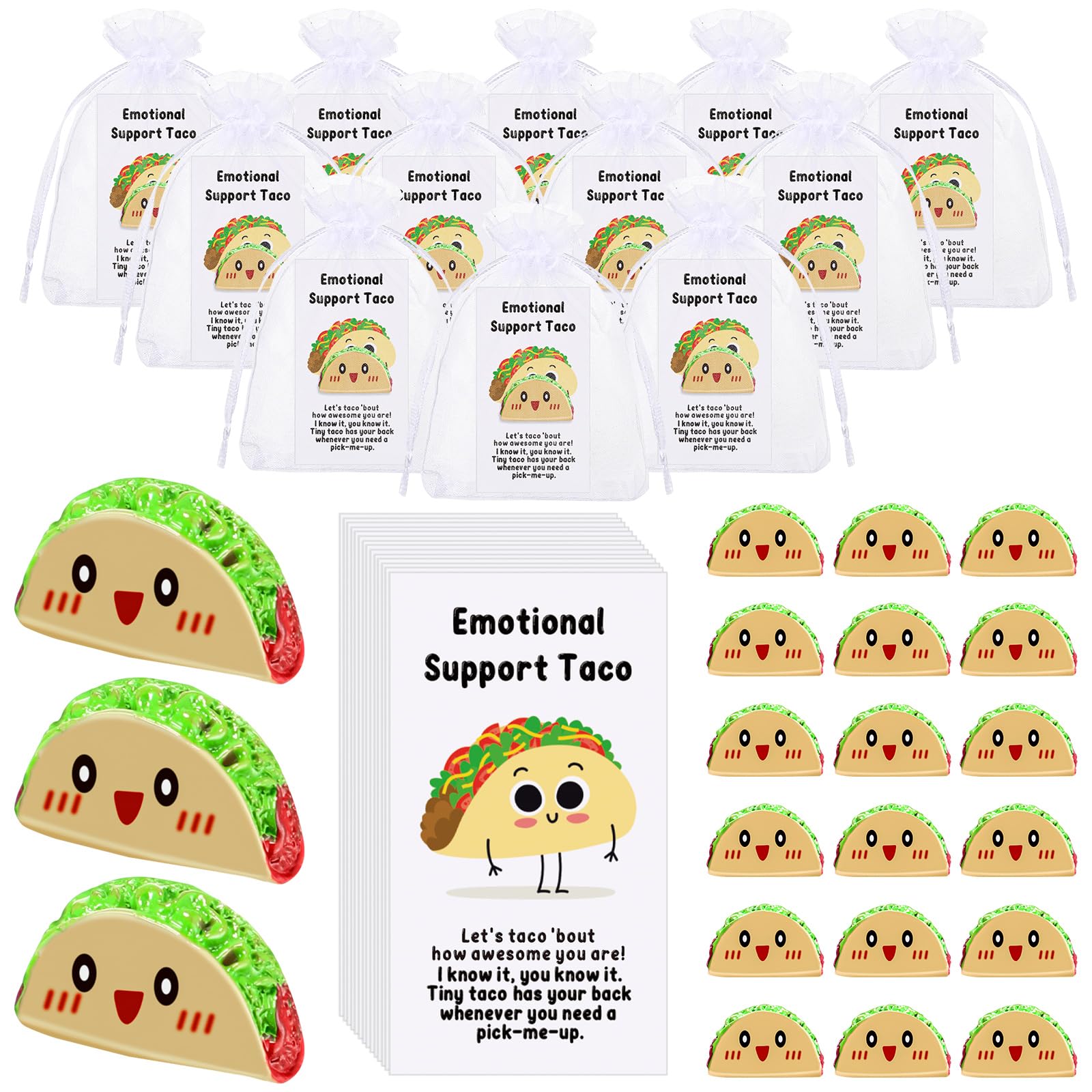 Huwena 50 Valentines Day Gifts for Coworkers Emotional Positive Resin Support Bulk with Funny Coworker Valentines Cards for Team Staff Nurse Teacher