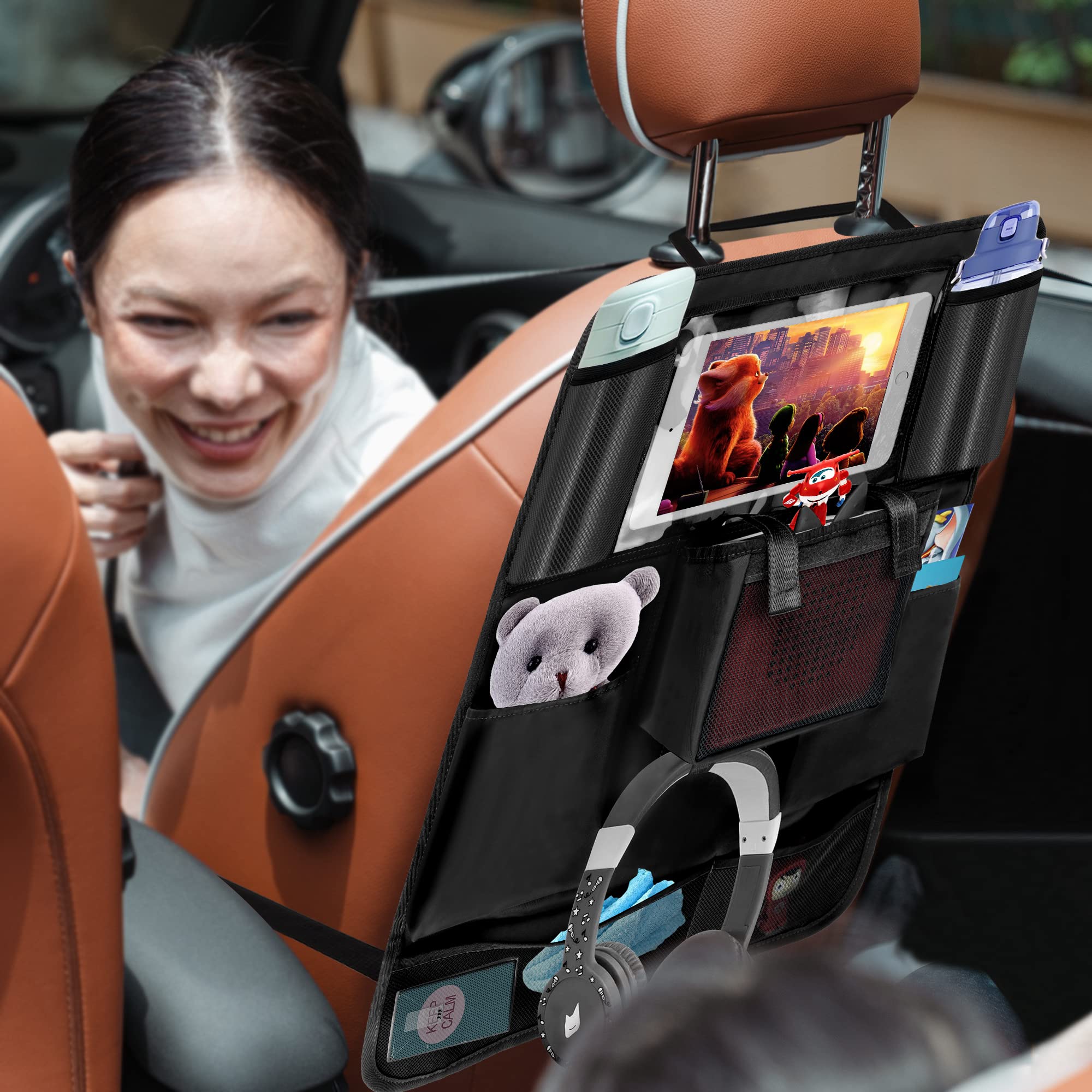 Annmore Organizador de Maletero Coche compatible con FABA Cuentacuentos y Personaje Sonoro, Paquete de 2 Negro