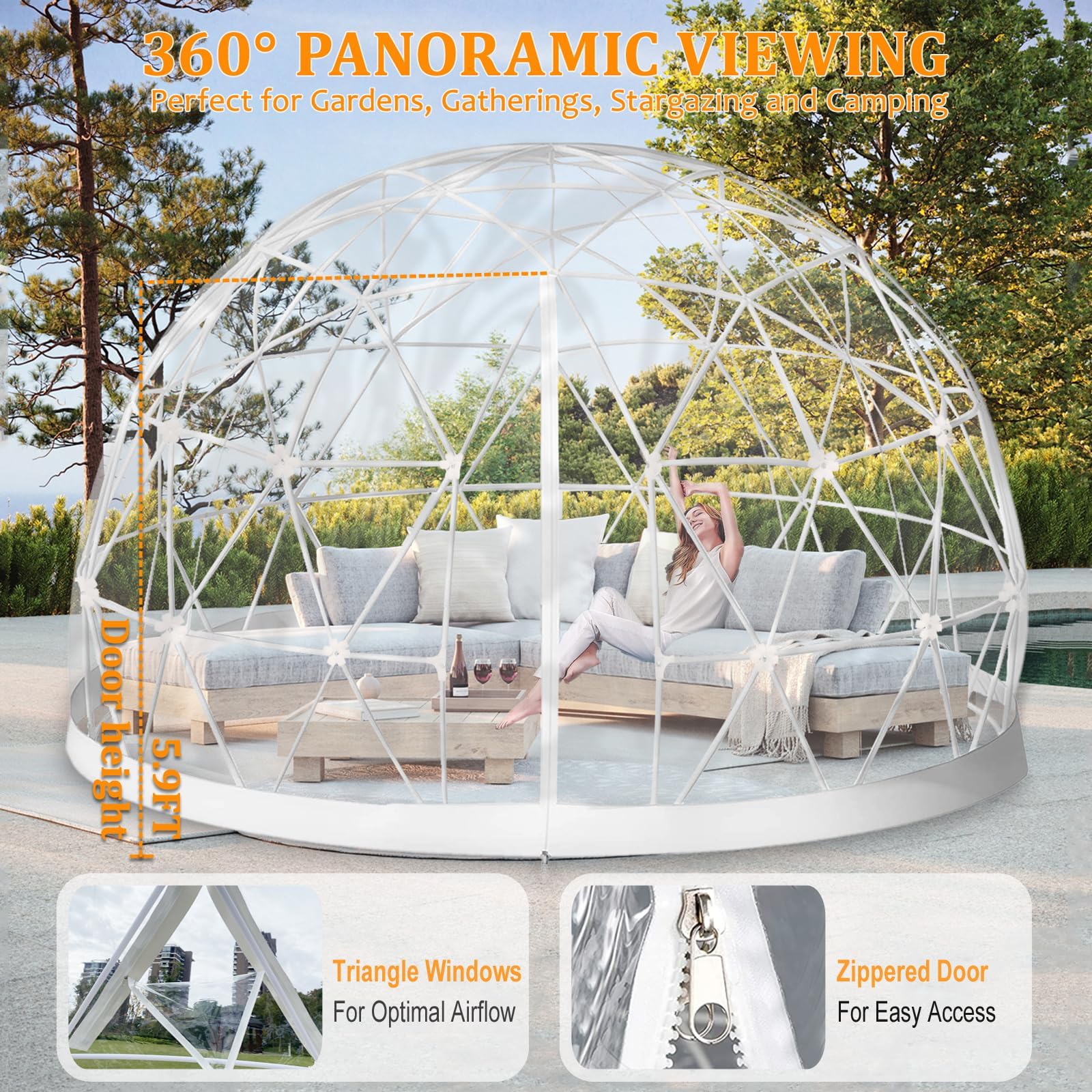 Snapklik.com : Garden Dome 12ft Tent House Camping Tent