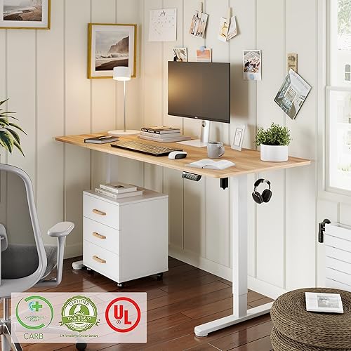 Miniatura 3 de Monomi - Escritorio eléctrico de pie de altura ajustable, 71 x 31.5 pulgadas, escritorio ergonómico para trabajar sentado-de pie, con controlador