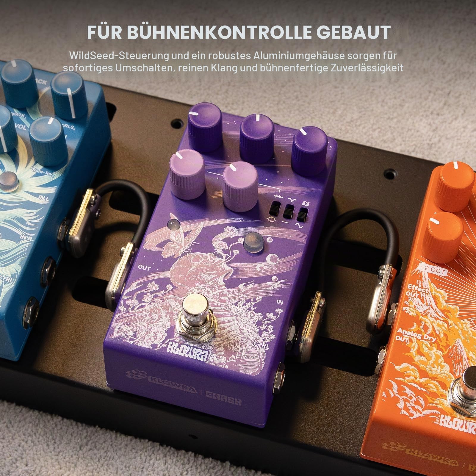 Gnash Dual-Channel Analog Distortion Pedal | Seriell/Parallel High-Gain Drive mit Wavefolder & Mid-Cut | Vollanaloges Through-Hole-Design für Profi-Pedalboards | Serie/Parallel High - Gain Drive Channels mit True Bypass - für Bass & E-Gitarre, für Metal,