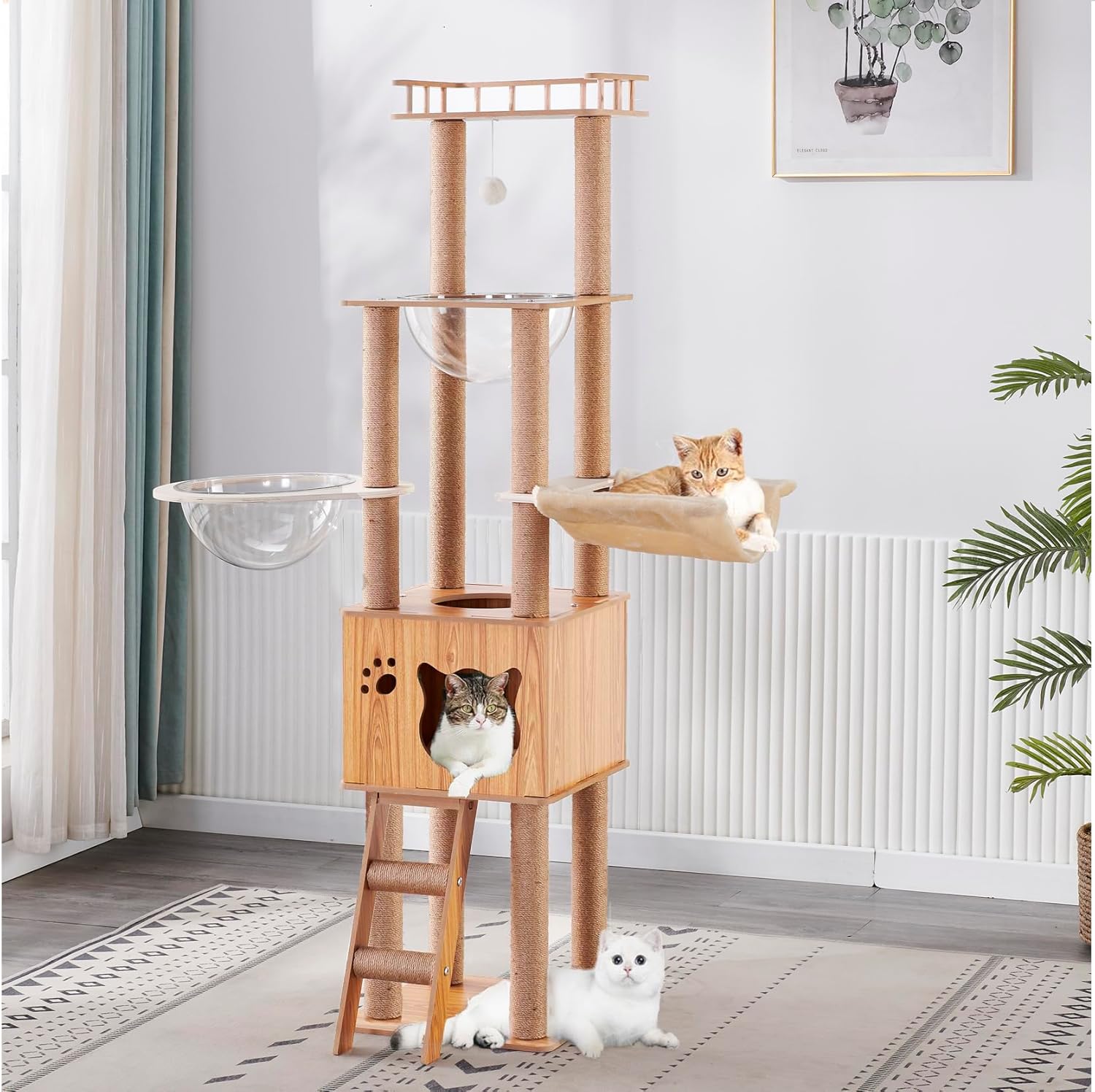 Poteau à gratter 155 cm pour chat : avis complet sur la capsule spatiale, en jute et plateformes en peluche Poteau à gratter 155 cm pour chat : avis complet sur la capsule spatiale, en jute et plateformes en peluche