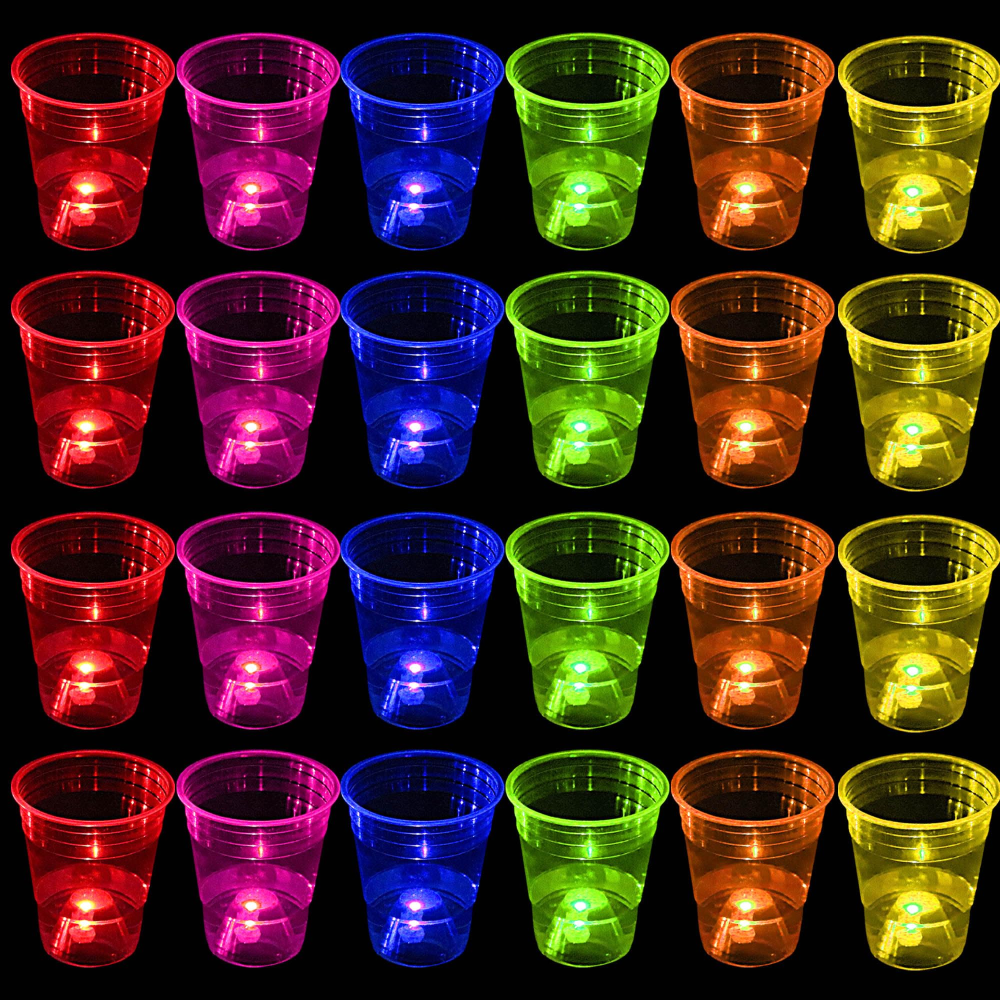 30 Pcs Glow Party Becher für Party & Party Spiele, Plastikbecher, Glow Party liefert Dekoration für innen, außen, Neon, Event, Geburtstag, Festival, Hochzeit, Halloween (6 Farben, 473ml)