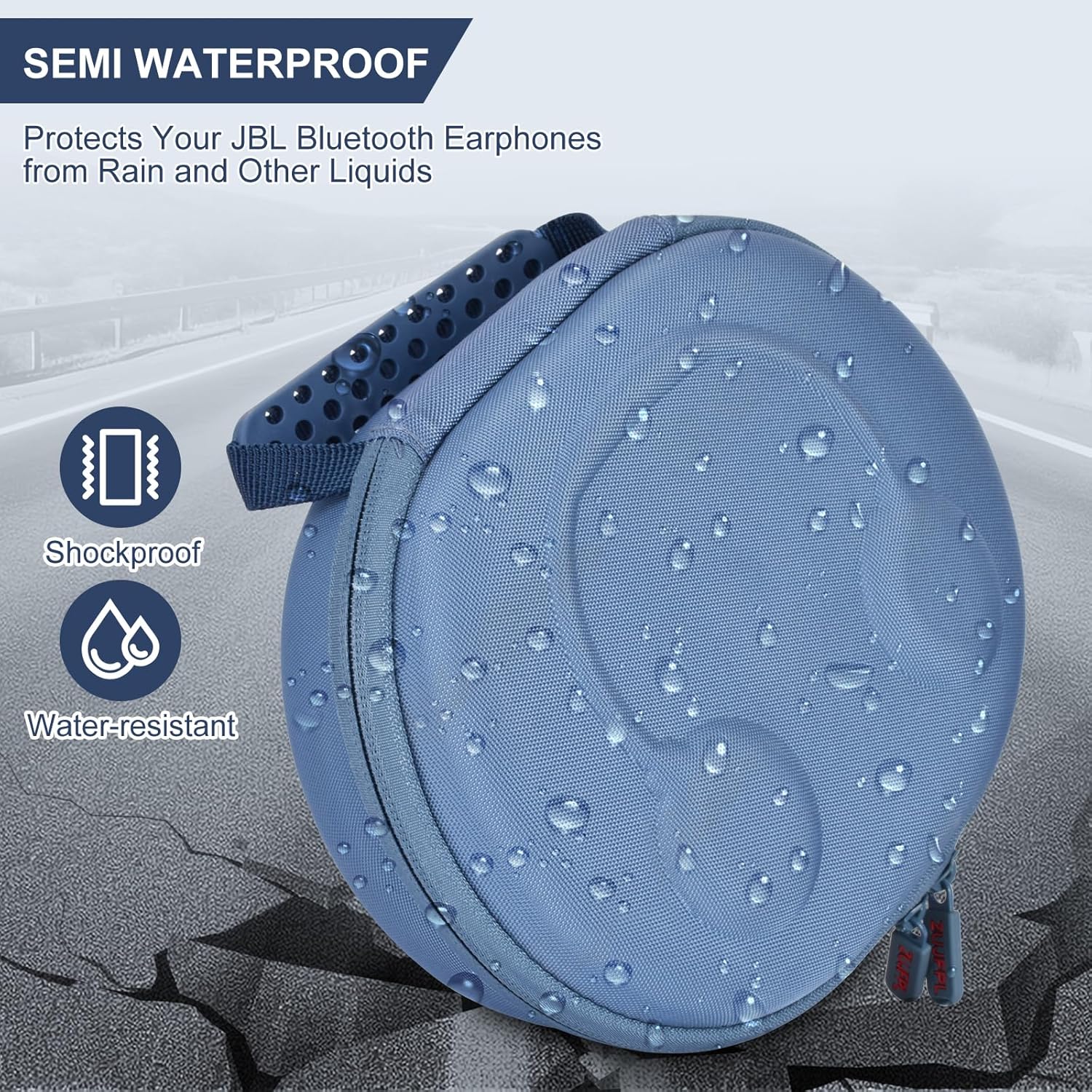 EVA Hard Case for JBL Live 770NC/670NC/660NC/650BT/460NC/400BT/500BT and JBL Tune 770NC/710BT/720BT/700BT/750BT/520BT/510BT/760NC/660NC/500/E45BT Wireless Headphone (Blue) - Image 7