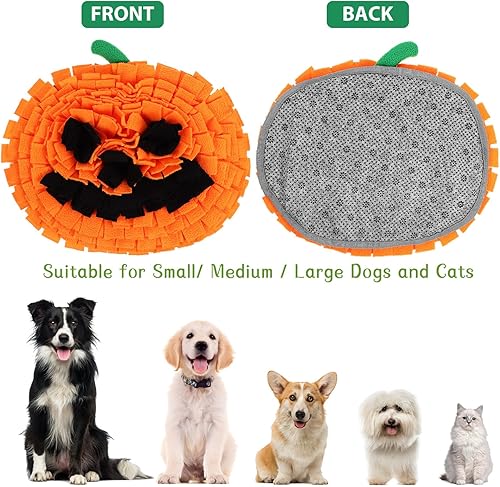 Miniatura 3 de Alfombrilla de olfateo para perros, tapete de alimentación de calabaza para mascotas, tapete de Halloween para olfatear gatos, perros, juguetes