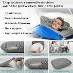 Mousse mémoire Camping Oreiller - Léger & Oreiller portable pour avion & Voyage en train, Camping, Sac à dos, Couverture lavable amovible, Facile à nettoyer, Comprend un sac de rangement