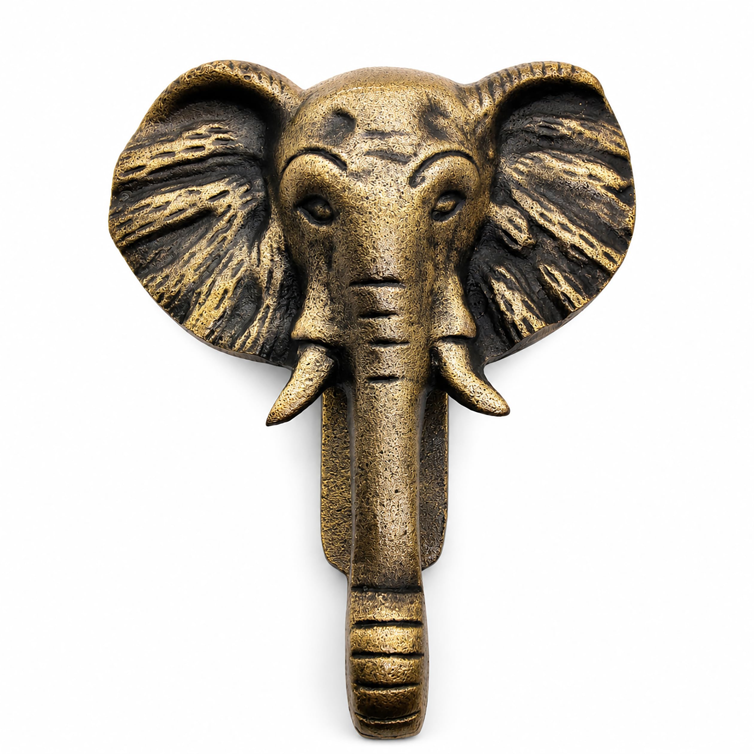5MOONSUN5's Elephant Door Knocker Door Knocker for Front Door | Antique Finish Solid Cast Iron Door Knockers with Strike Plate Decorative Hardware for Doors,