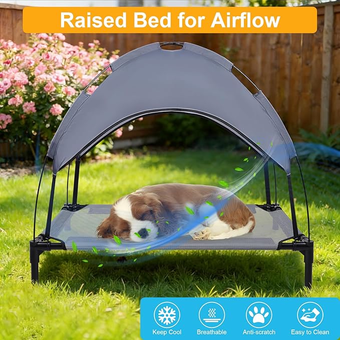 Cama Elevada para Perro con Toldo Pequeña, Resistente y Lavable miniatura 5