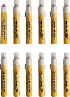 SAKURA Mini Barrel Solid Paint Markers with Push Up Tip - Low Temperature Permanent Marker Pens - Window, Wood, & Glass Marker - 10 mm Tip - Red Paint - 12 Pack