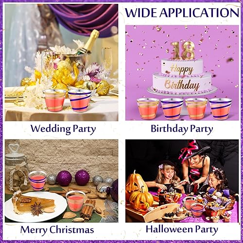 Vista 99 de Gejoy Vasos de plástico con borde de 9 onzas, vasos desechables para beber vino, vasos transparentes y elegantes de Halloween para suministros