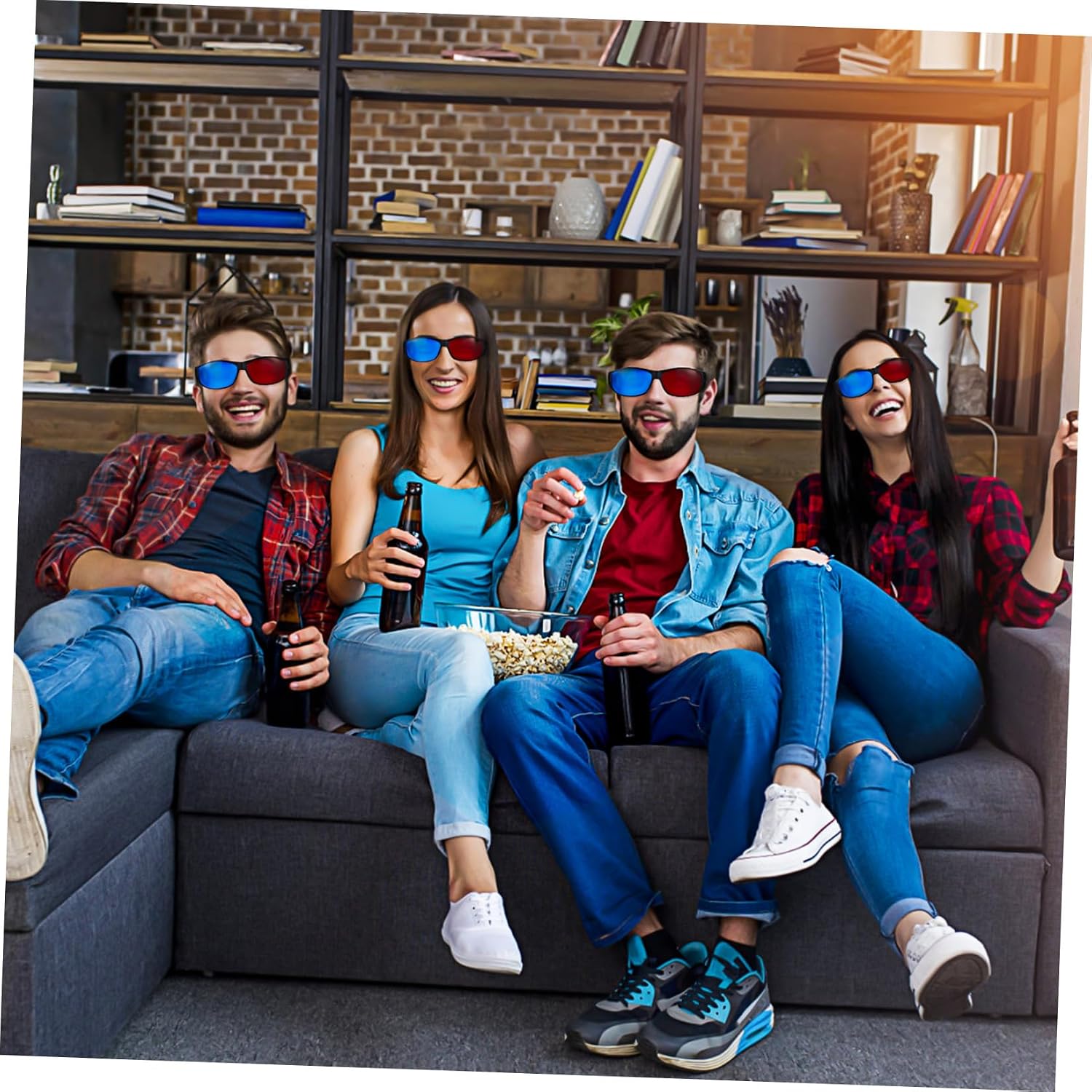 MERRYHAPY Glasses 5 Pack ES 3D Viewing Glasses for Movies Tvs Games Comfortable Lightweight Design
