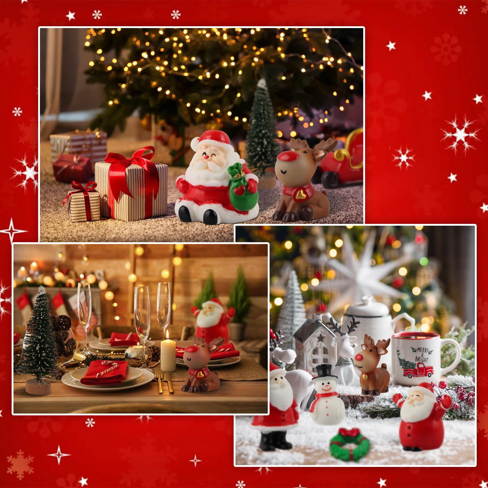 Miniatur Weihnachts-Figuren – 13-teiliges Set Aus Harz Für Deko & Puppenhäuser