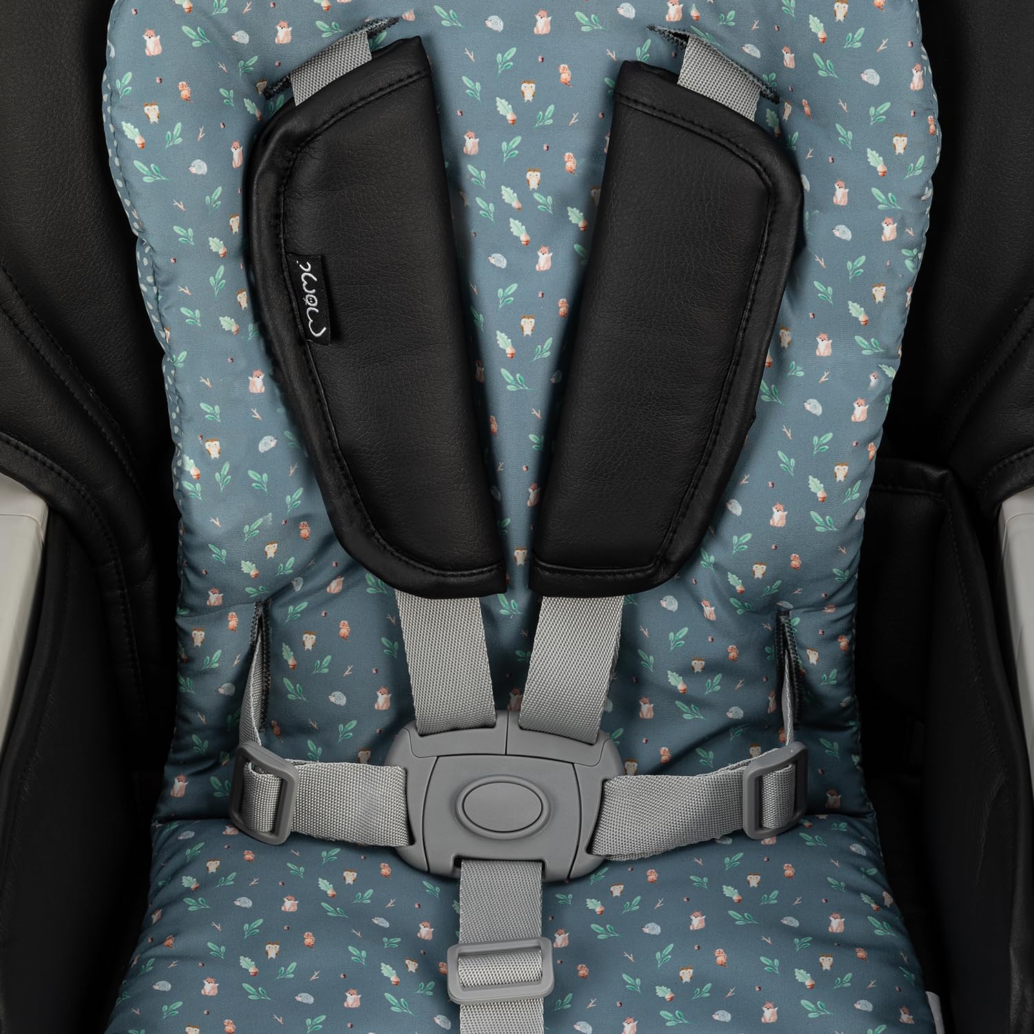 Trona MoMi GOJO para bebés y niños de 6 a 36 meses (máx. 15 kg de peso corporal), plegable, cinturón de seguridad de 5 puntos, con bandeja y ruedas.