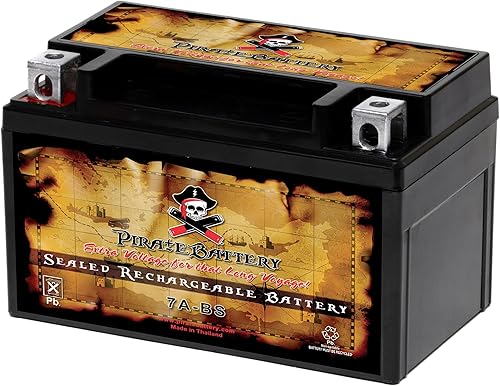 Miniatura 2 de Pirate Battery 7A-BS Reemplazo de batería de 12 V 8 Ah sin mantenimiento para ATV, motocicleta, motos acuáticas, scooter, UTV y más, terminal de