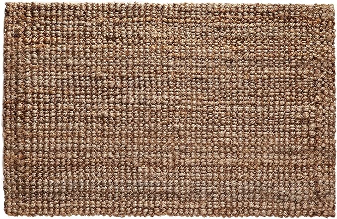 IRONGATE Jute Handspun Area Rug - Premium Jute Handwoven Reversible Chunky Textured Tan Beige Neutral Throw Accent Rug Carpet - Rustic Farmhouse Living Room Bedroom Den Study Décor - 5' x 8' Natural