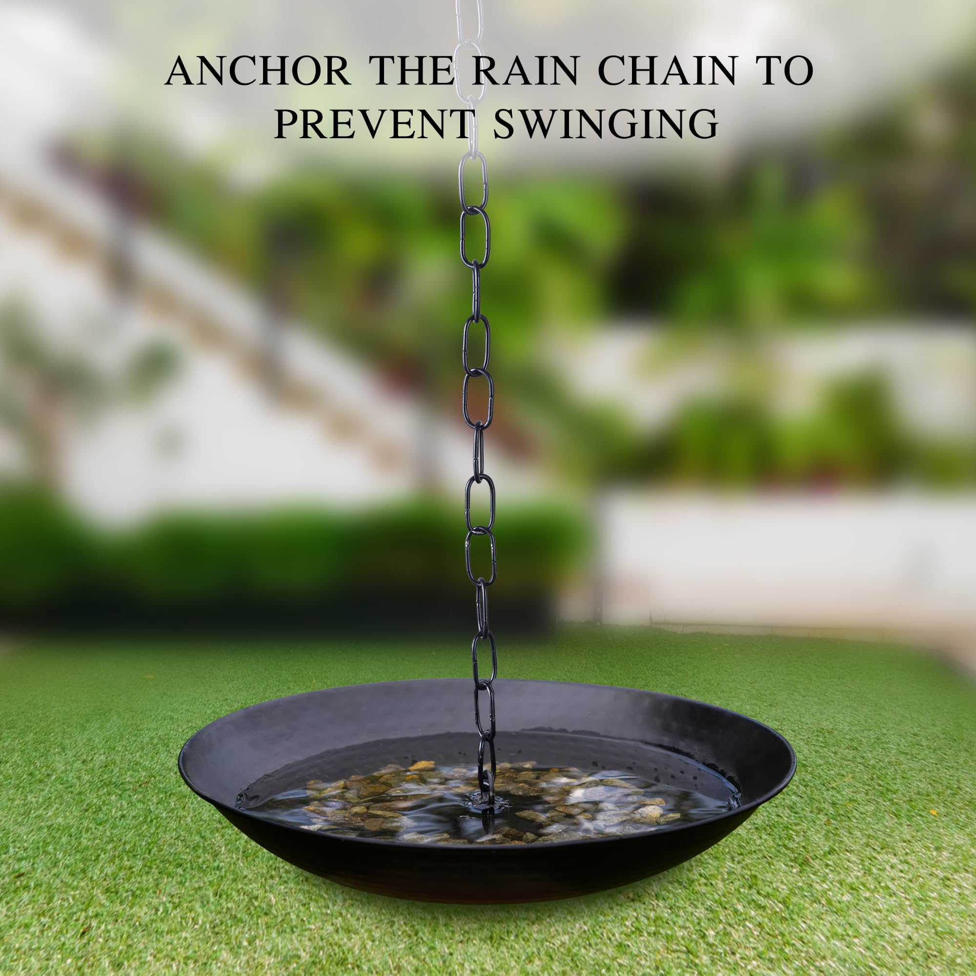 Water Chain Feature Outdoor Water Feature Basin Rain Chain Anchoring Basin - 10.23