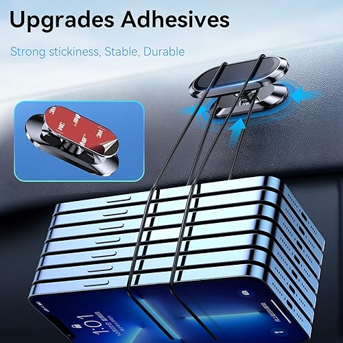 Miniatura 4 de Paquete de 2 Soporte magnético de teléfono para el tablero del automóvil Imán fuerte Soporte magnético para teléfono del coche 4 placas Soporte de